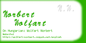 norbert wolfart business card